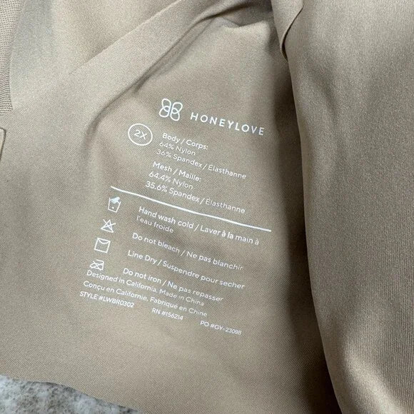 HoneyLove LiftWear CrossOver Wirefree Bra Sand Women’s Size 2X Beige Wireless - Picture 3 of 6